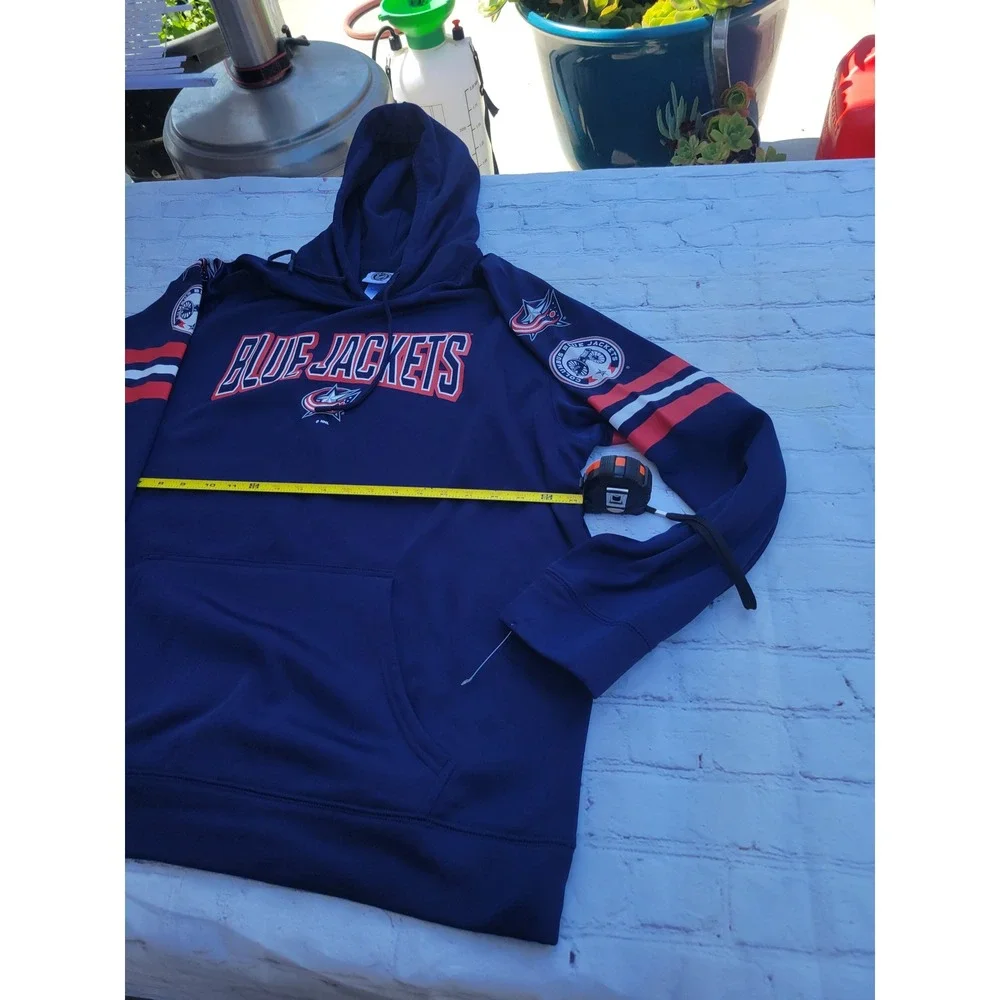 NHL Columbus Blue Jackets Mens Navy Blue Performance Hoodie Sweatshirt Large